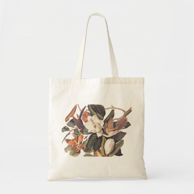 Tote Bag Black Billed Cuckoo Audubon Bird  (Devant)