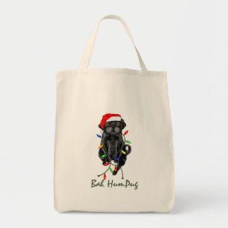 Tote Bag Black Carlin Chien Bah Humpug Funny Noël