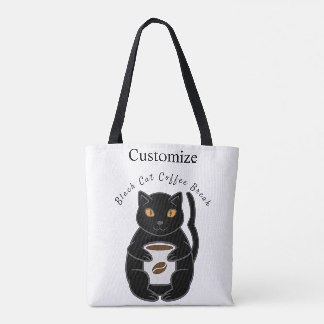 Tote Bag Black Cat Coffee Break Thunder_Cove  (Dos)