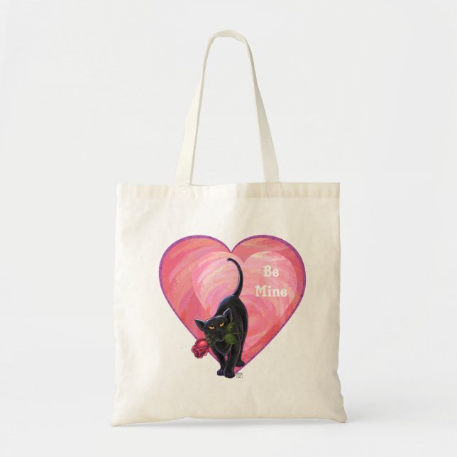 Tote Bag Black Cat Valentine's Day (Devant)