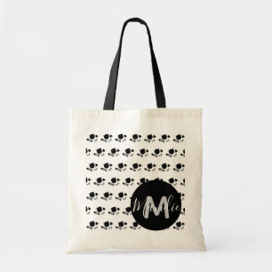 Tote Bag Black Cats Black and White Name Library Books