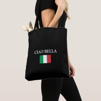 Tote Bag Black CIAO BELLA ITALY FLAG
