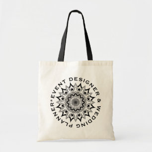 Tote Bag Black Floral Mandala Custom