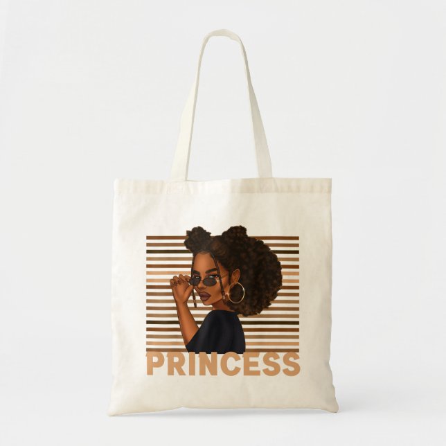 Tote Bag Black Girl Magic African American Melanin Princess (Devant)