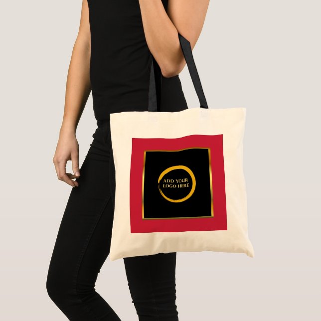 Tote Bag black gold red logo professional promotional (Devant (produit))