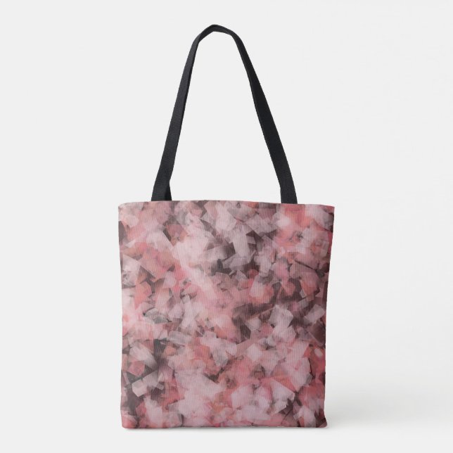 Tote Bag Black Gray Pink White Modern Geometric Abstract (Dos)