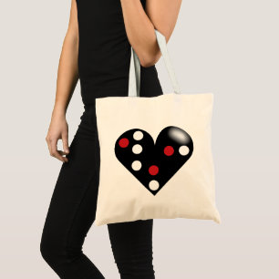 Tote Bag Black Heart Domino