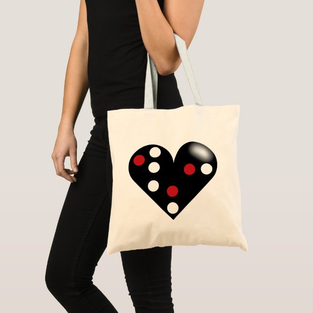 Tote Bag Black Heart Domino (Devant (produit))
