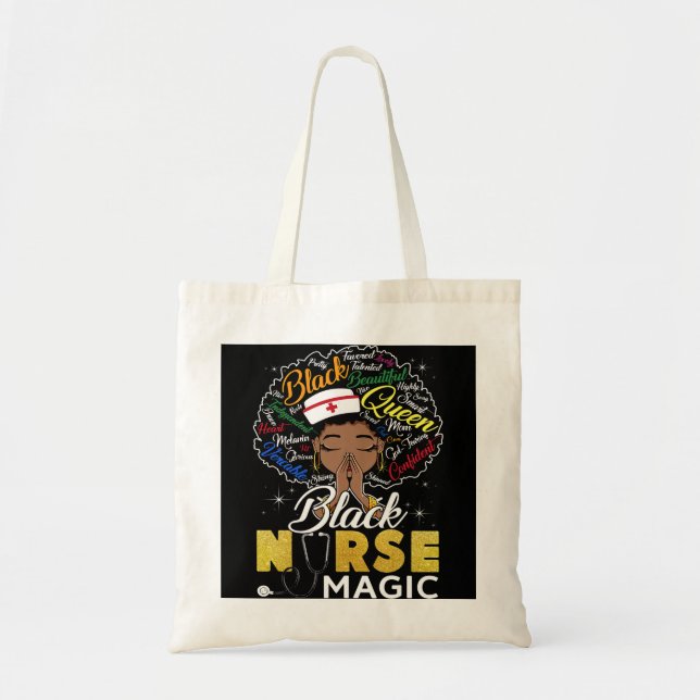 Tote Bag Black History Nurse African American Pride Afro Wo (Devant)