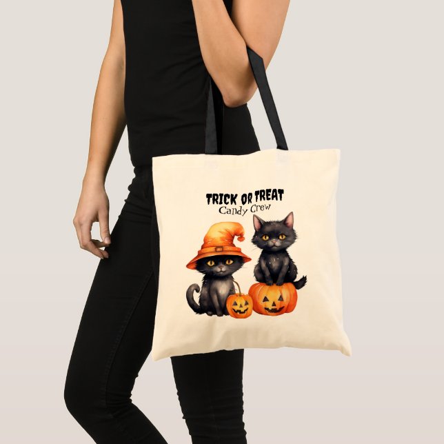 Tote Bag Black Kittens Candy Crew Kids Halloween (Devant (produit))