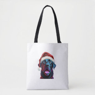 Tote Bag Black Lab Christmas Magie_ Labrador à Santa Hat