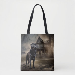 Tote Bag Black Labrador Halloween