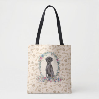 Tote Bag Black Labrador Retriever Chien Empreinte de patte