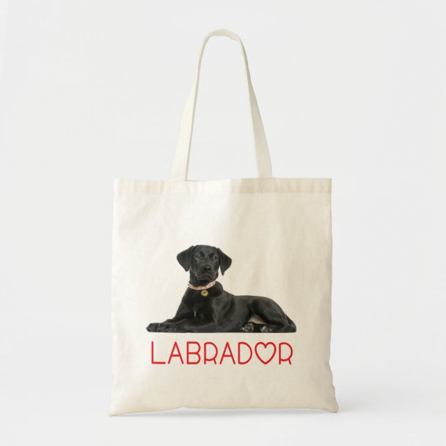 Tote Bag Black Labrador Retriever Puppy Dog - Black Lab (Devant)