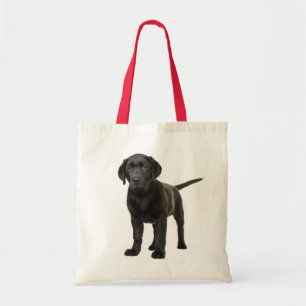 Tote Bag Black Labrador Retriever Puppy Dog Log