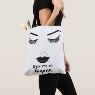 Tote Bag Black Lips maquillage visage sourcils lèvres glam