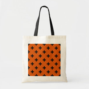 Tote Bag Black polka crosses on orange