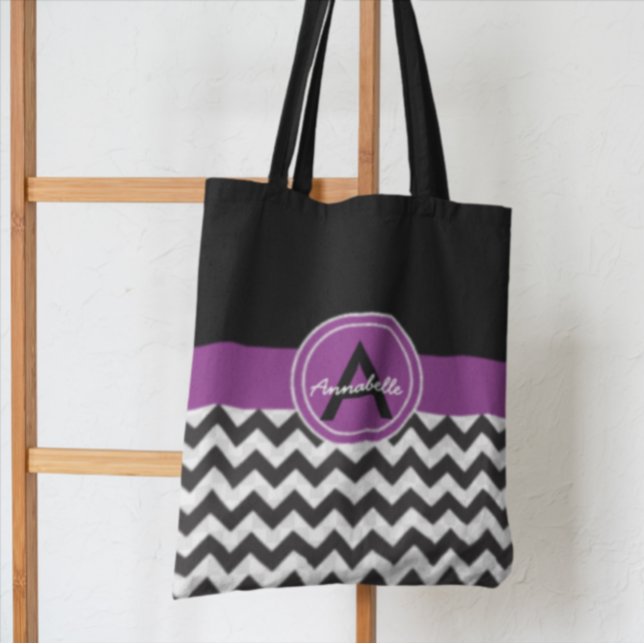 Tote Bag Black Purple Chevron (Créateur téléchargé)