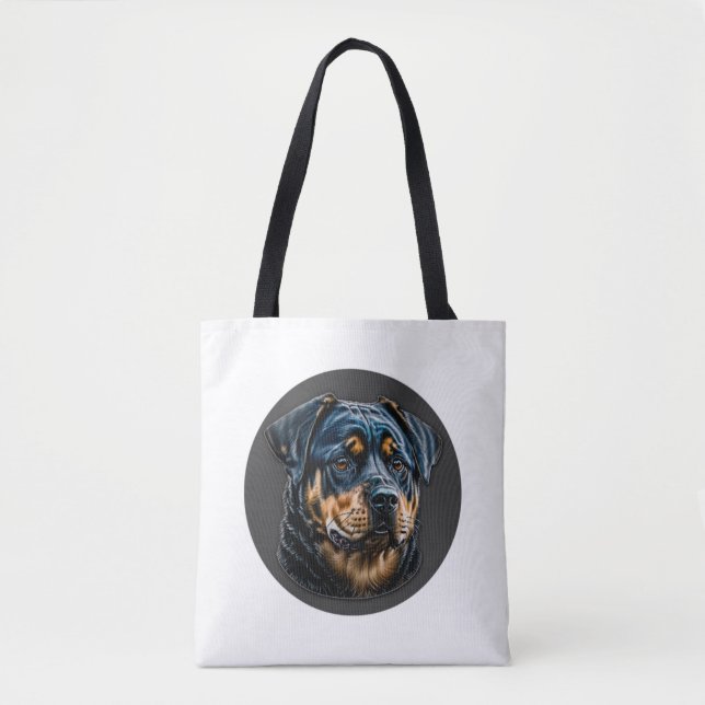 Tote Bag Black Rottweiler (Devant)