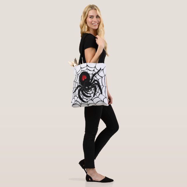Tote Bag Black Spider en Web (Sur le modèle)