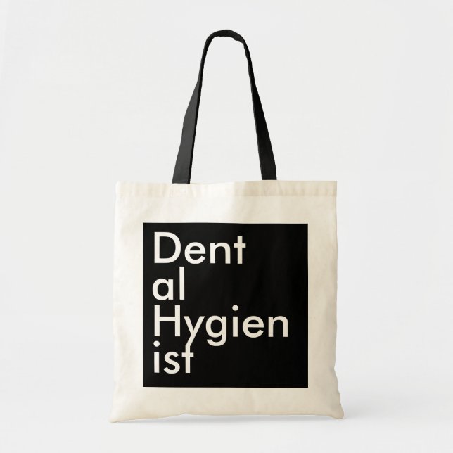 Tote Bag Black Square Dental Hygienist (Devant)