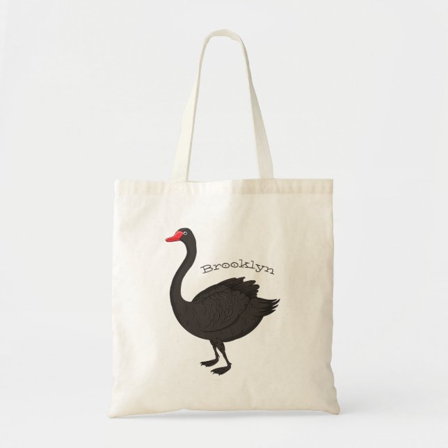 Tote Bag Black swan cartoon illustration  (Devant)