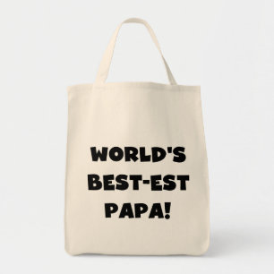 Tote Bag Black Text World's Best of Papa Tshirts and Gifts