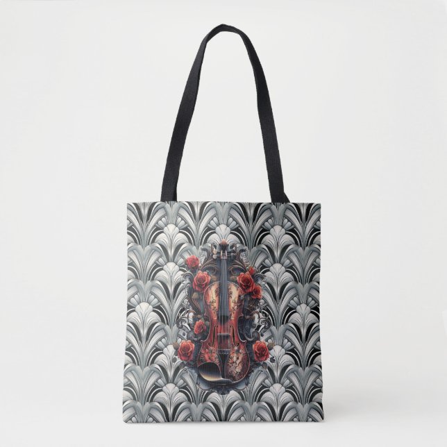 Tote Bag Black Violin dans GMajor Art Déco \Sac à bandouliè (Devant)