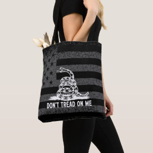 Tote Bag Black & White Ne pas me taper sur le drapeau améri