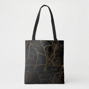 Tote Bag Black with Gold Look Map Ajouter un nom