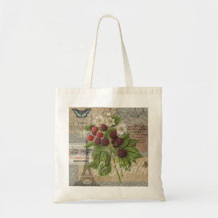 Tote Bag Blackberries Floral Garden Flower Papillon Art