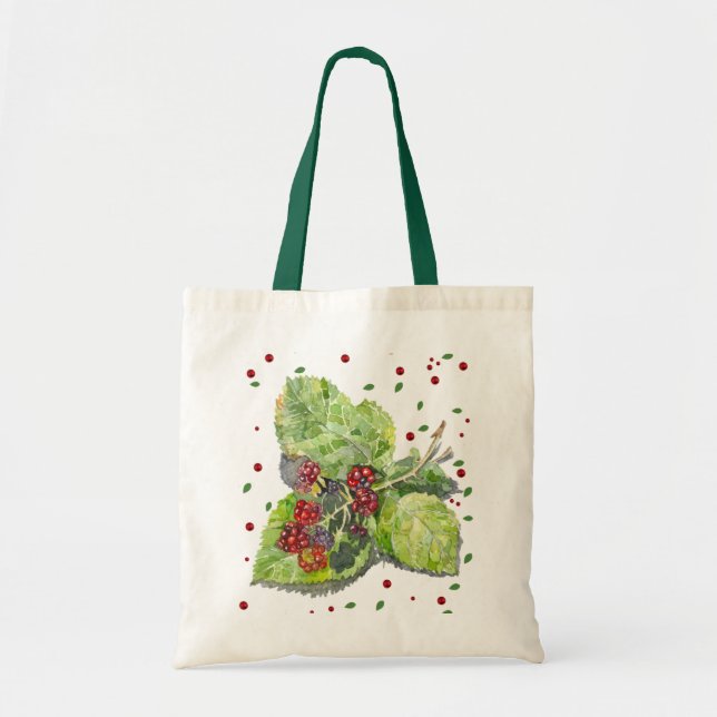 Tote Bag  BlackBerry vert et rouge  (Devant)
