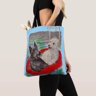 Tote Bag Blackie et Whitie sur un radeau