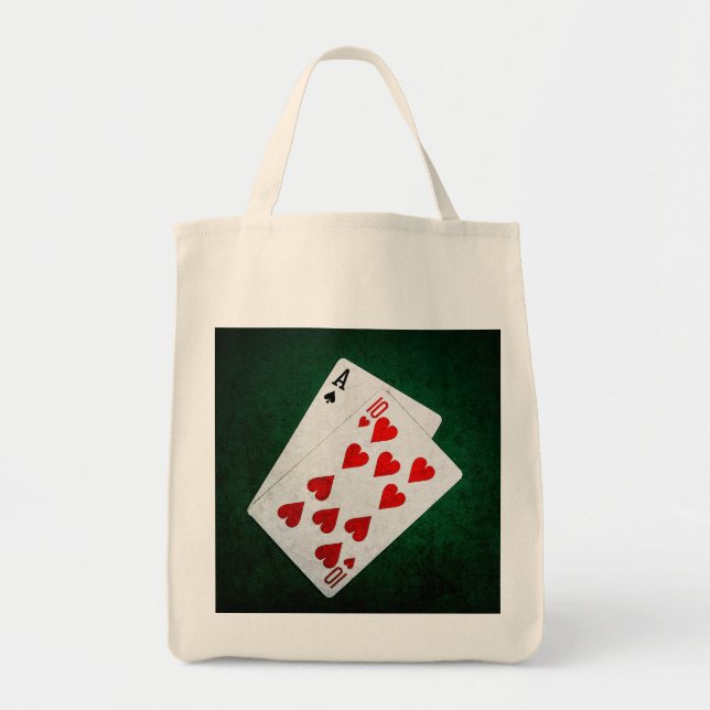 Tote Bag Blackjack 21 point - As, Ten (Devant)