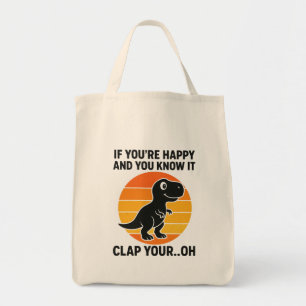 Tote Bag Blague de T Rex drôle applaudissez votre Oh Rétro 