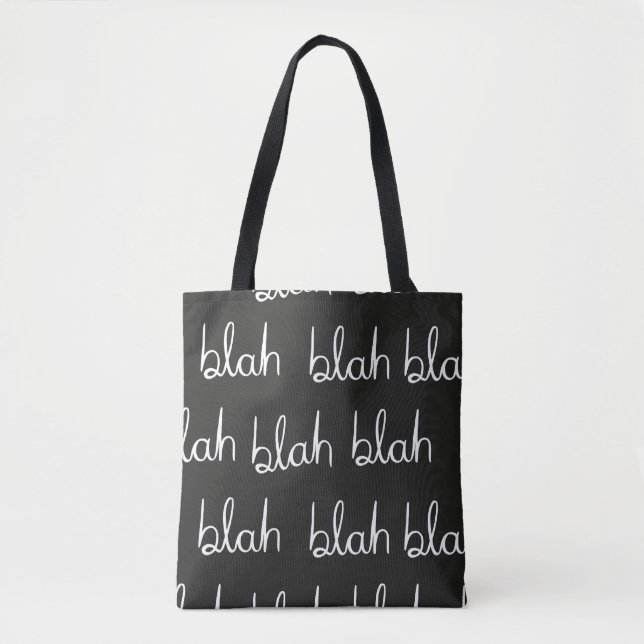 Tote Bag Blah bla motif sans couture.  (Devant)