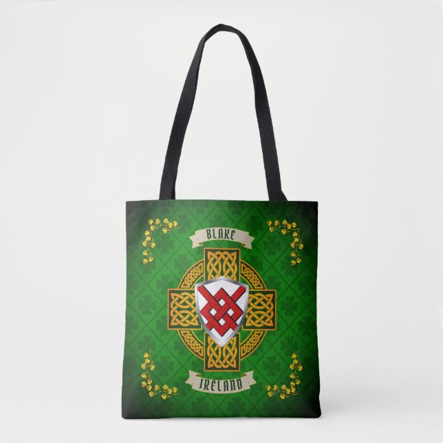 Tote Bag Blake Irish Shield & Celtic Cross Personnalisé (Devant)