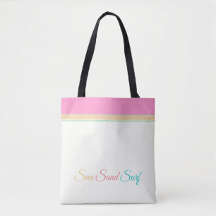 Tote Bag Blanc avec orange rose et aqua > Tots d'été