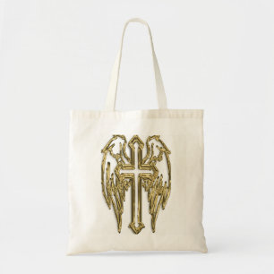 Tote Bag blanc croisé de catholique-or