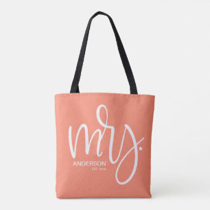 Tote Bag Blanc de corail personnalisé de Mme ESTABLISHED