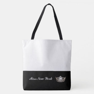 Tote Bag Blanc de Fourre-tout de couronne argentée de Mlle