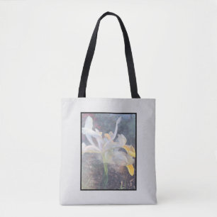 Tote Bag Blanc jaune Iris Élégante photo florale Fourre-t