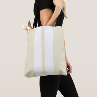 Tote Bag 🏁 Blanc sur rayures de course blanches poivre
