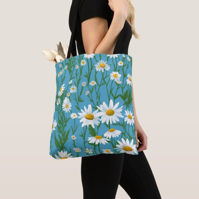 Tote Bag Blancs D'Été Sur Aqua (De près)