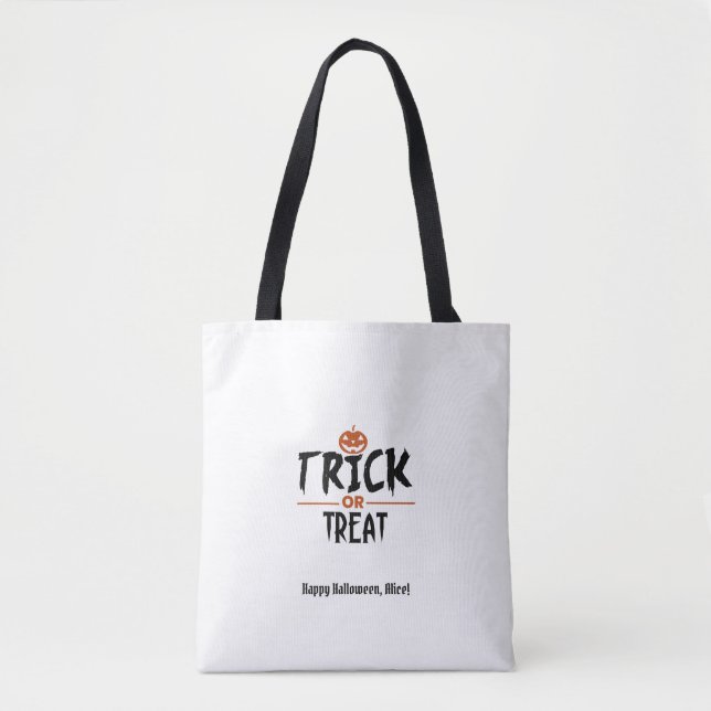 Tote Bag Blancs Halloween Tri Ou Treat Print (Devant)