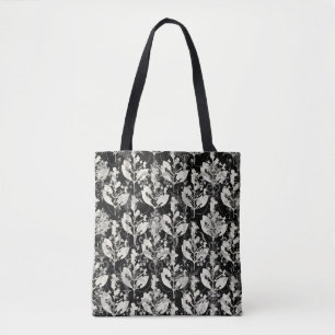 Tote Bag Blancs mignons feuilles abstraits motifs