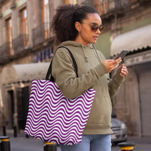 Tote Bag Blancs Violets Tirures Psychédéliques Hypnotiques