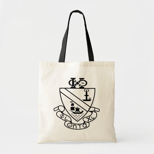 Tote Bag Blason de Phi Chi Theta | N&B (Devant)