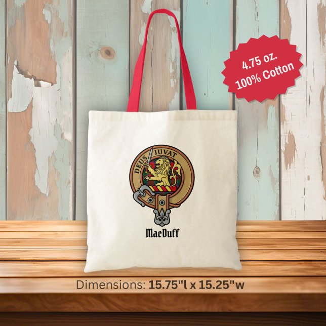 Tote Bag Blason du clan MacDuff sur tartan (Créateur téléchargé)