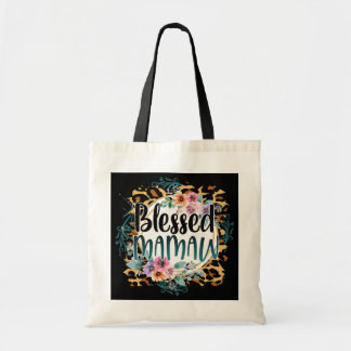 Tote Bag Blessé Mamaw Best Nana Leopard Lover Grand-mère